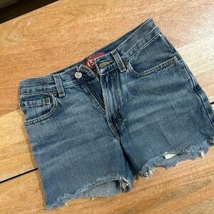 Levi's Distressed Blue Denim Cutoff Shorts
